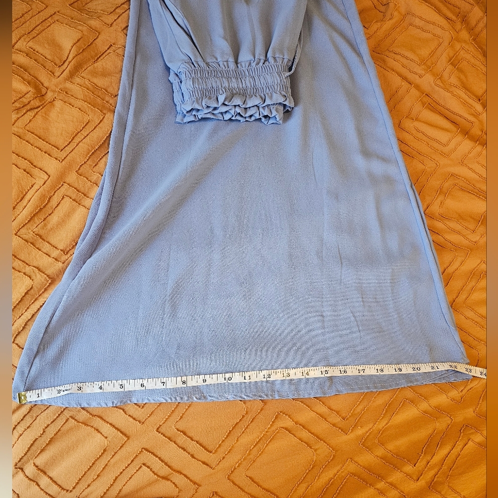 Wide Leg Drawstring Palazzo Pants Small Light Blue - Picture 11 of 11